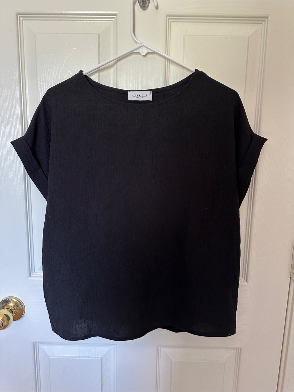 Textured Black Blouse